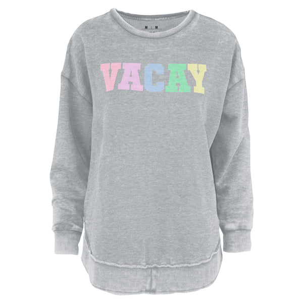 Mulit Color Vacay Vintage Washed Poncho Fleece