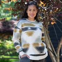 Aztec Reversed Out Poncho Fleece