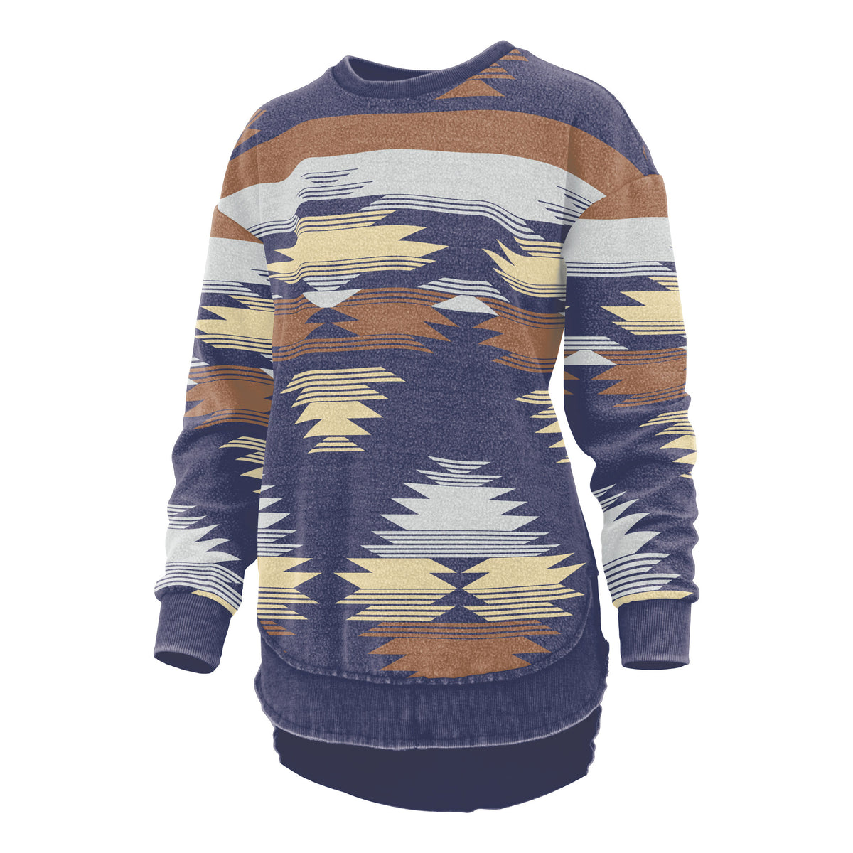 Aztec Reversed Out Poncho Fleece