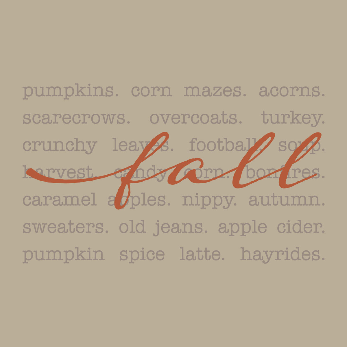 Fall Words Unisex Vintage Washed Tee