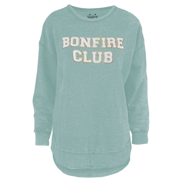 Bonfire Club Chenille Applique Melange Poncho Fleece