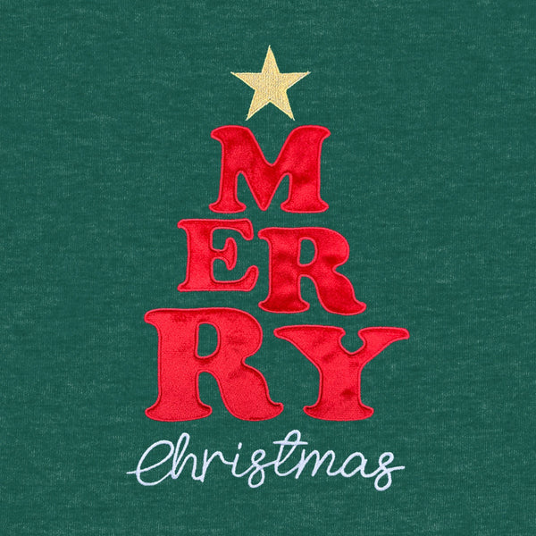 Merry Tree Appliqued Melange La Jolla Fleece