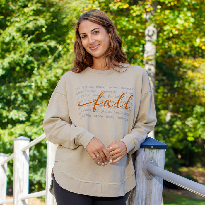 Fall Words Melange Poncho Fleece
