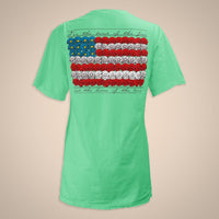 Floral Flag Vee-Neck