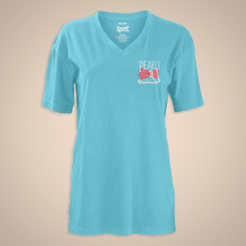 Pearls & Bow Ties Vee Neck Tee