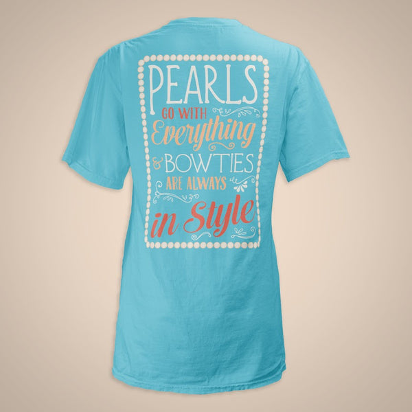 Pearls & Bow Ties Vee Neck Tee