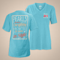 Pearls & Bow Ties Vee Neck Tee