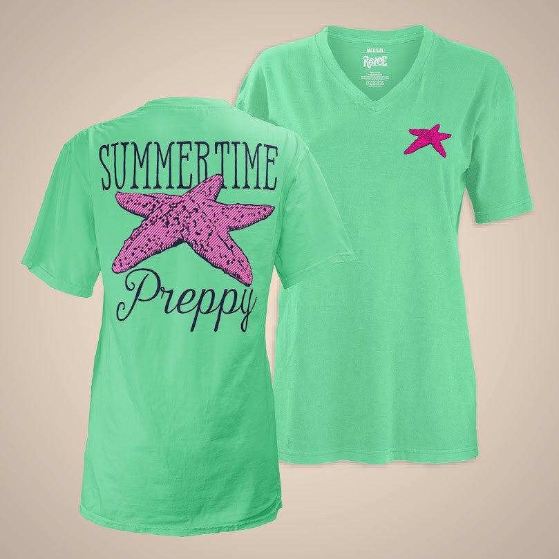 Summer Time Preppy Vee-Neck