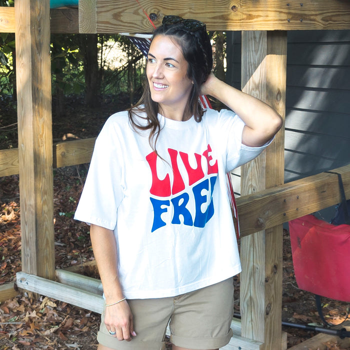 Live Free Waist Length Tee