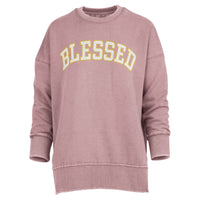 Blessed Chenille Applique Fleece with Metallic Gold Backing