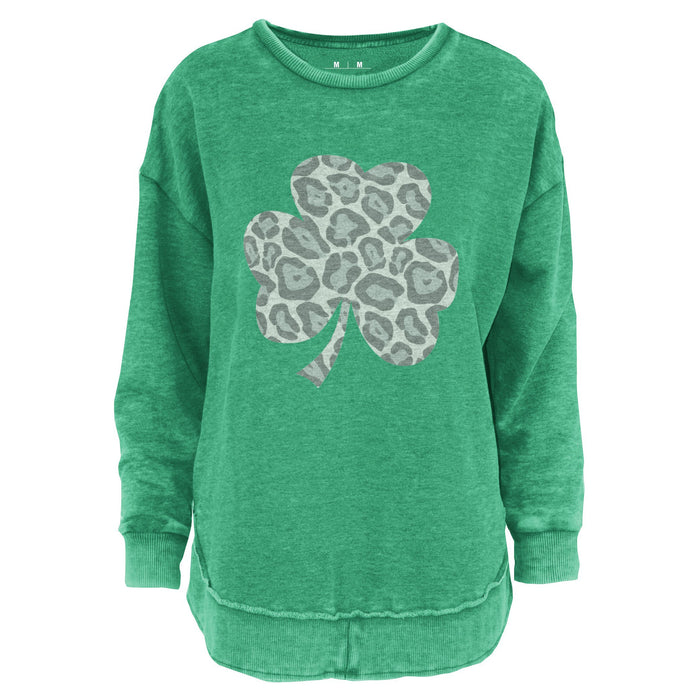 Leopard Shamrock Poncho Fleece