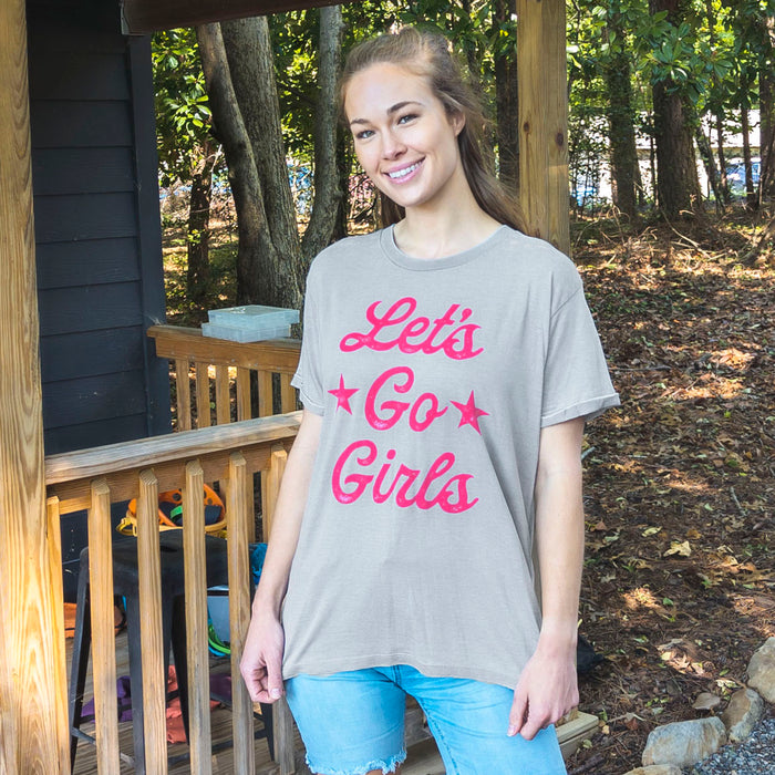 Let's Go Girls Vintage washed Boyfriend Tee