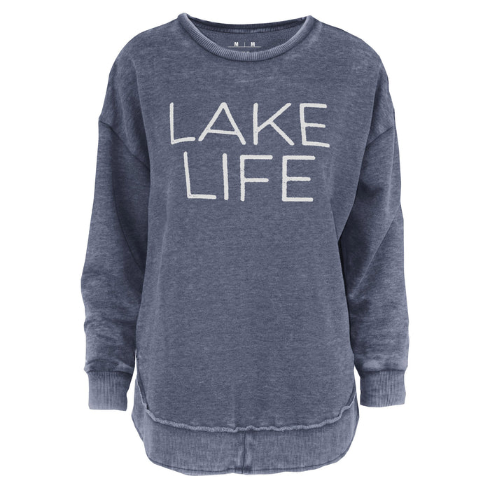 Lake Life Vintage Washed Poncho Fleece