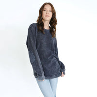 Pique Textured Boyfriend Pullover