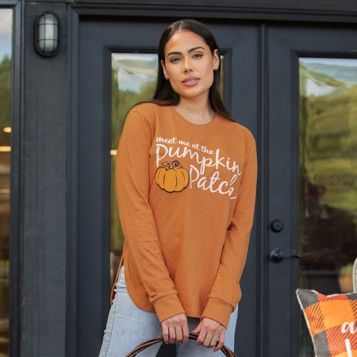 Pumpkin Patch Melange Long Sleeve Tee