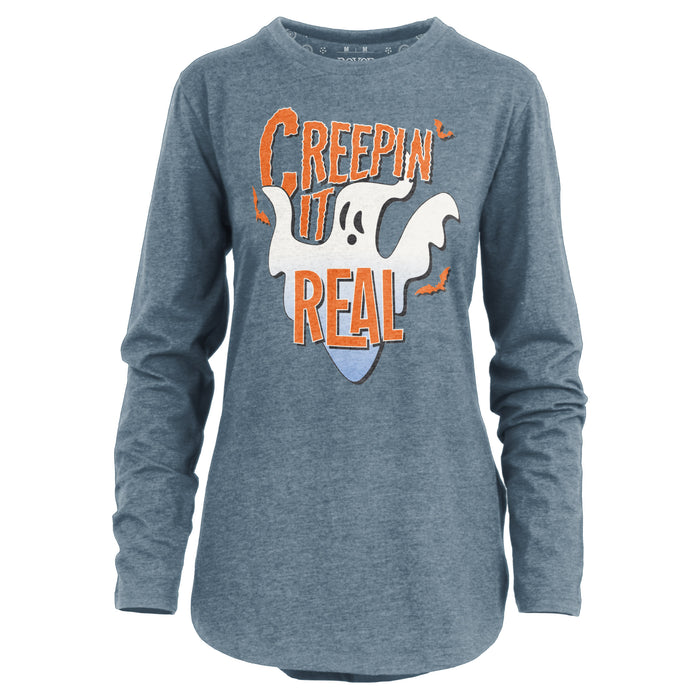 "Creepin' It Real" Melange Long-Sleeve Tee