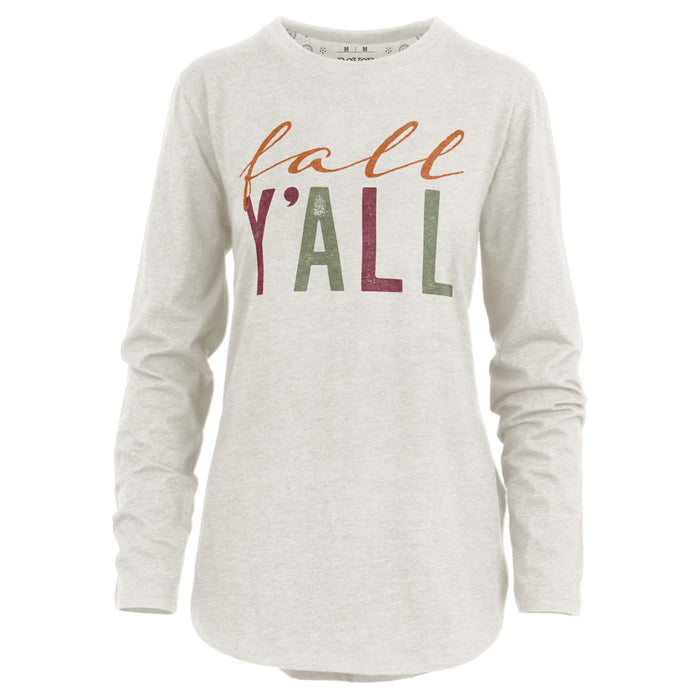 Fall Y'all Melange Long Sleeve Tee