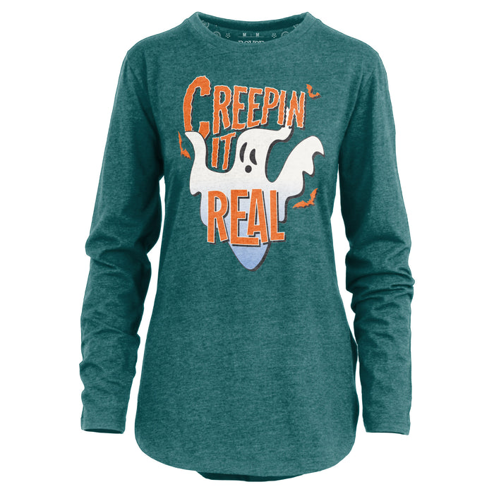 "Creepin' It Real" Melange Long-Sleeve Tee