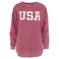 USA Block Melange Poncho Fleece