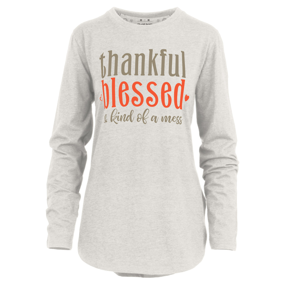 Thankful Blessed Melange Long Sleeve Tee