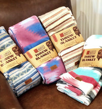 Oversized Aztec Print Fleece Throws