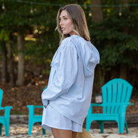 Island Shore Seersucker Hooded Pullover