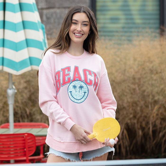 Smiley Beach Poncho Fleece