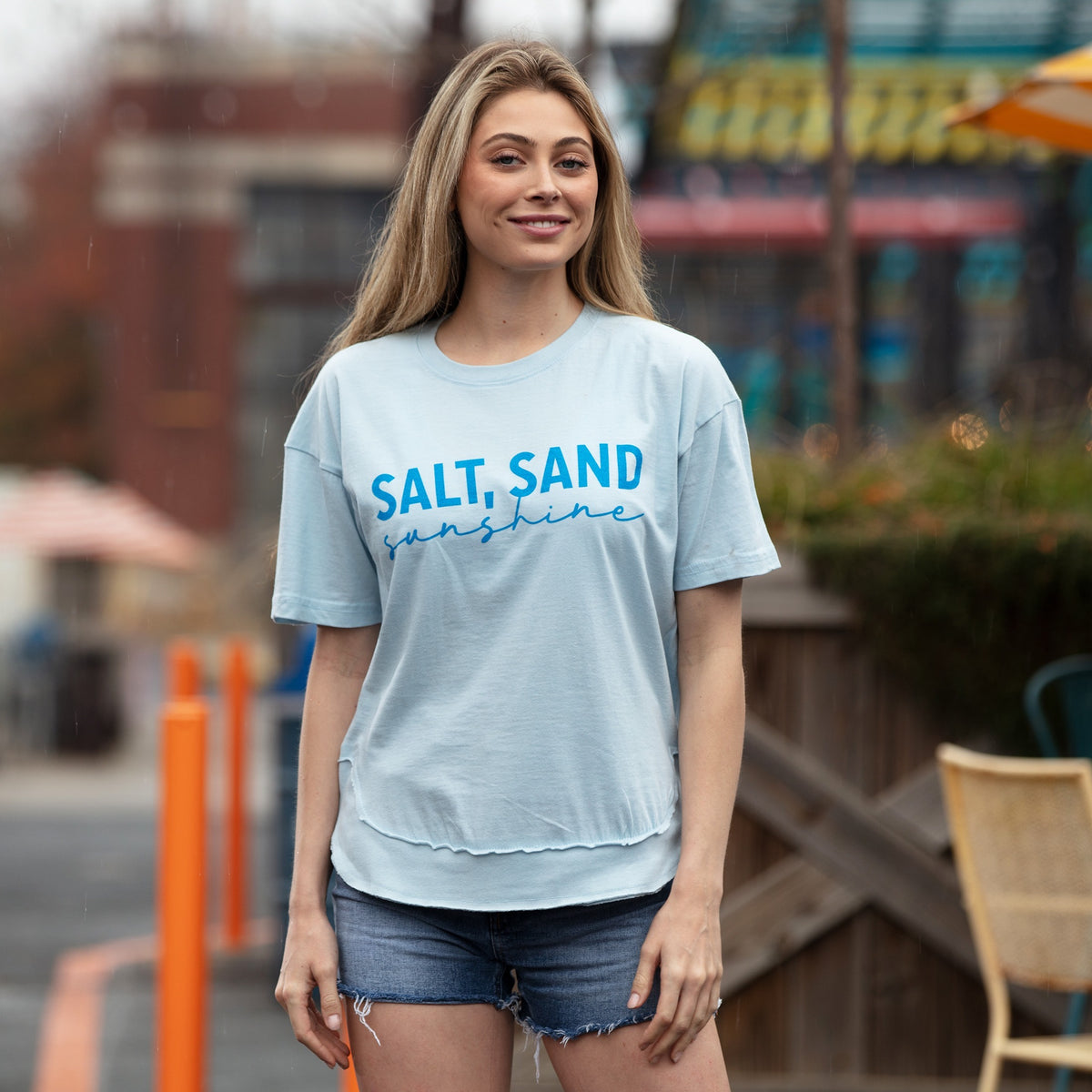 Salt Sand Script Poncho Tee