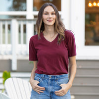 Sonoma V-Neck 100% Cotton Jersey Tee