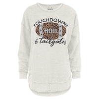 Tailgates and Touchdowns Melange Poncho Fleece