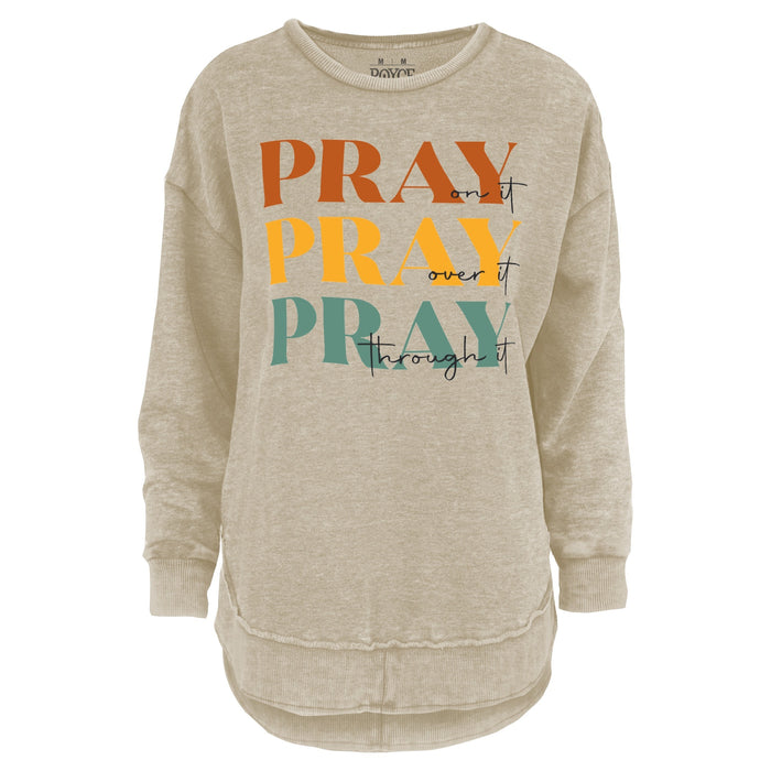 Pray On It Melange Poncho Fleece