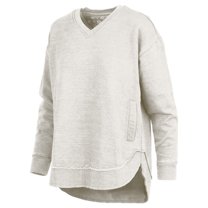 East Hall Melange V-Neck Pocketed Poncho Fleece