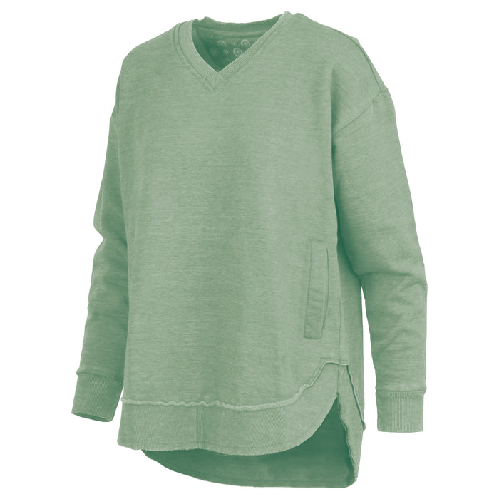 East Hall Melange V-Neck Pocketed Poncho Fleece