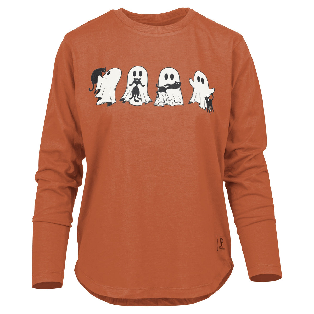 Ghosts Cats Long Sleeve 100% Cotton Tee