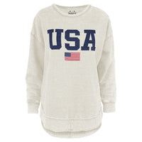 Flag USA Melange Poncho Fleece