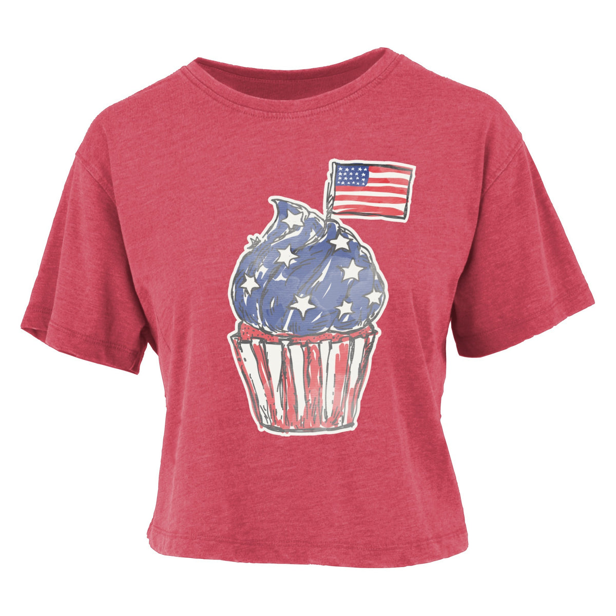 Cupcake Americana Vintage Washed Crop Tee