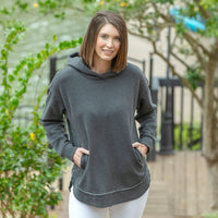 Clairmont Hooded Melange Poncho Fleece