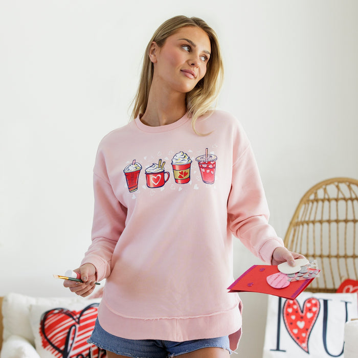 Valentine Coffee Melange Poncho Fleece