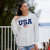 Flag USA Melange Poncho Fleece