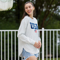 Flag USA Melange Poncho Fleece