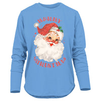 Glitter Santa Long Sleeve 100% Cotton Tee