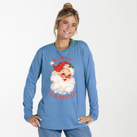 Glitter Santa Long Sleeve 100% Cotton Tee