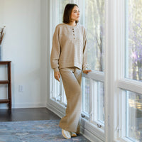 Sanibel Herringbone Wide Leg Pant