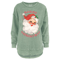 Glitter Santa Melange Poncho Fleece