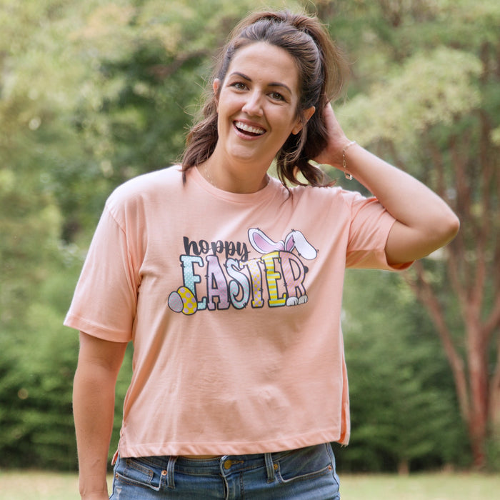 Hoppy Easter Motley Waist Length Tee