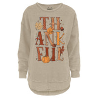 Thankful Time Melange Poncho Fleece