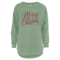 Christmas Words Melange Poncho Fleece