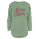 Christmas Words Melange Poncho Fleece