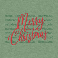 Christmas Words Melange Poncho Fleece