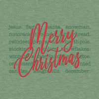 Christmas Words Melange Poncho Fleece